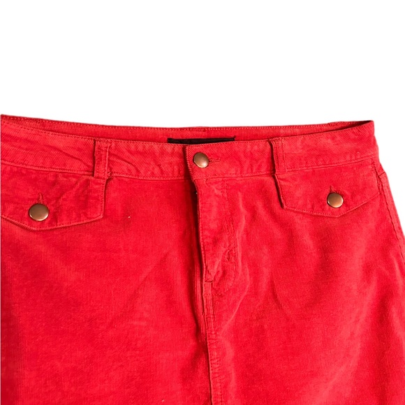 Versona Size 30 Orange Corduroy Mini Skirt, back pockets - Picture 2 of 5